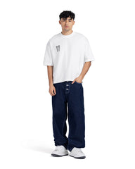 "77" Minimal Chest Graphic Oversized Tee