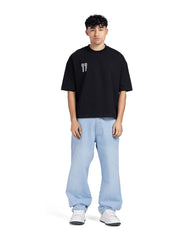 "77" Minimal Chest Graphic Oversized Tee
