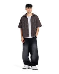 Distressed Patchwork "83" Boxy Fit Shirt
