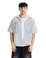 Distressed Patchwork "83" Boxy Fit Shirt