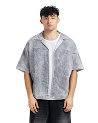 Distressed Patchwork "83" Boxy Fit Shirt