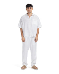 Solid Breathable Linen Boxy Shirt