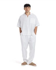 Solid Breathable Linen Boxy Shirt