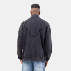 washed zip-up SweatShirt