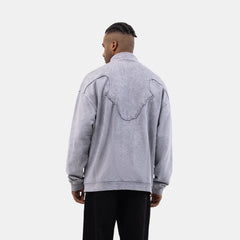 washed zip-up SweatShirt