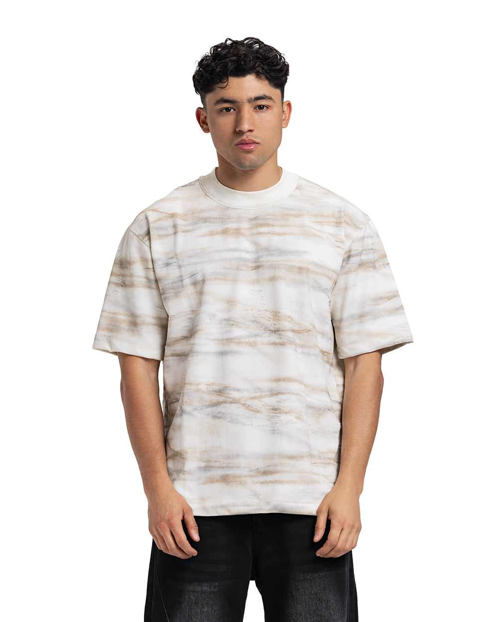 Distressed Marble Oversized Tee