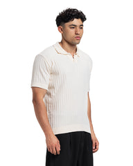 Ribbed Knit Polo