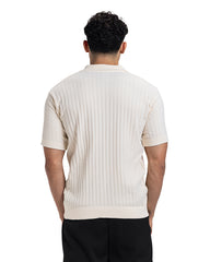 Vertical Rib Knit Polo