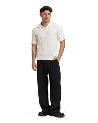 Vertical Rib Knit Polo