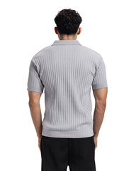 Vertical Rib Knit Polo