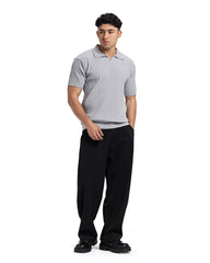 Vertical Rib Knit Polo