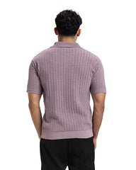 Ribbed Knit Polo