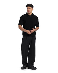 Vertical Rib Knit Polo