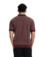 Zip Stripe Knit Polo