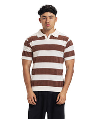 Retro Stripe Knit Polo