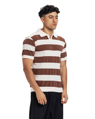Retro Stripe Knit Polo