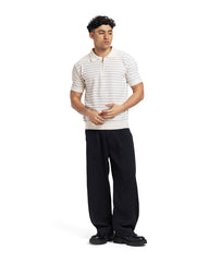 Zip Stripe Knit Polo