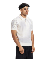 Zip Stripe Knit Polo