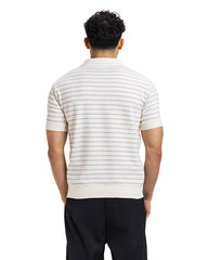 Zip Stripe Knit Polo