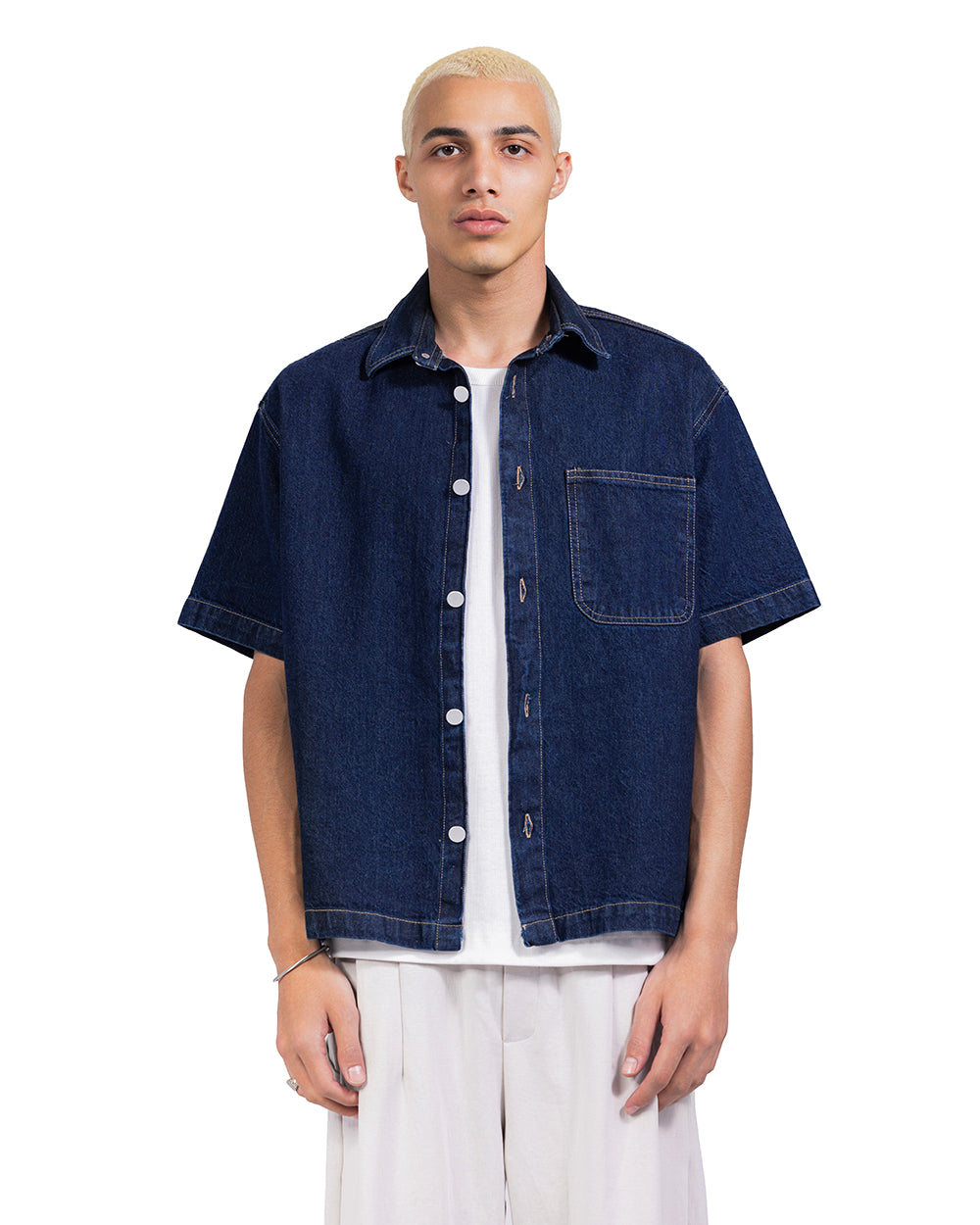 Contrast Stitch Denim Shirt