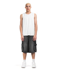 Utility Denim Cargo Shorts