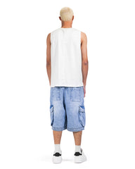 Utility Denim Cargo Shorts
