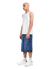 Utility Denim Cargo Shorts