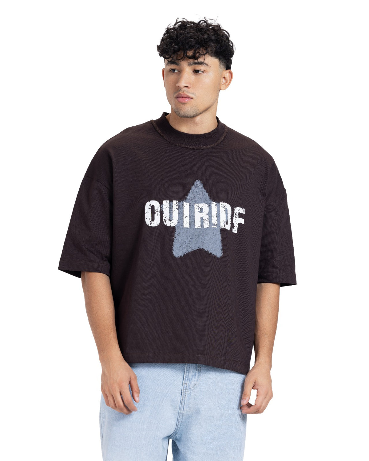 Distressed Star Graphic Boxy Tee