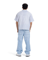 Cuban Collar Metal Clasp Short Sleeve Shirt