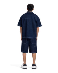 Oversized Short-Sleeve Denim Co-Ord Set