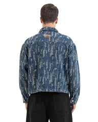 Distressed Pattern Denim Jacket