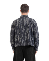 Distressed Pattern Denim Jacket
