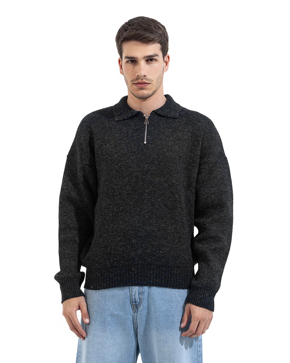 Midnight Zip Collar Knit