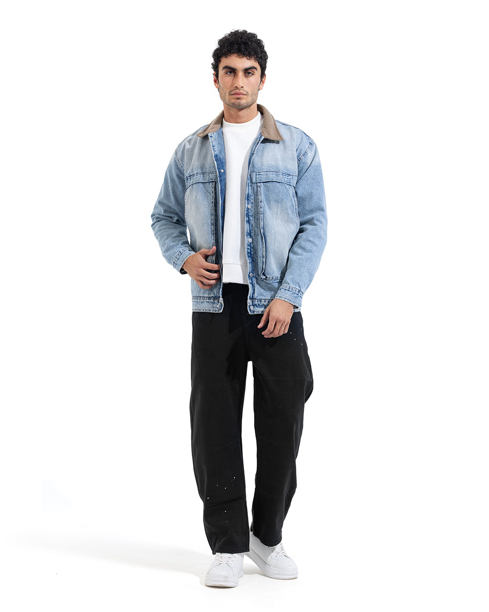 Contrast Collar Denim Jacket