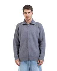 Noir Full Zip Knit Cardigan