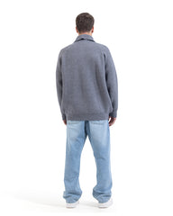Noir Full Zip Knit Cardigan