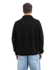 Noir Full Zip Knit Cardigan