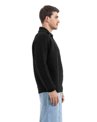Noir Full Zip Knit Cardigan