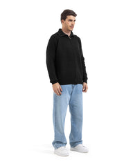 Noir Full Zip Knit Cardigan