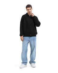 Noir Full Zip Knit Cardigan
