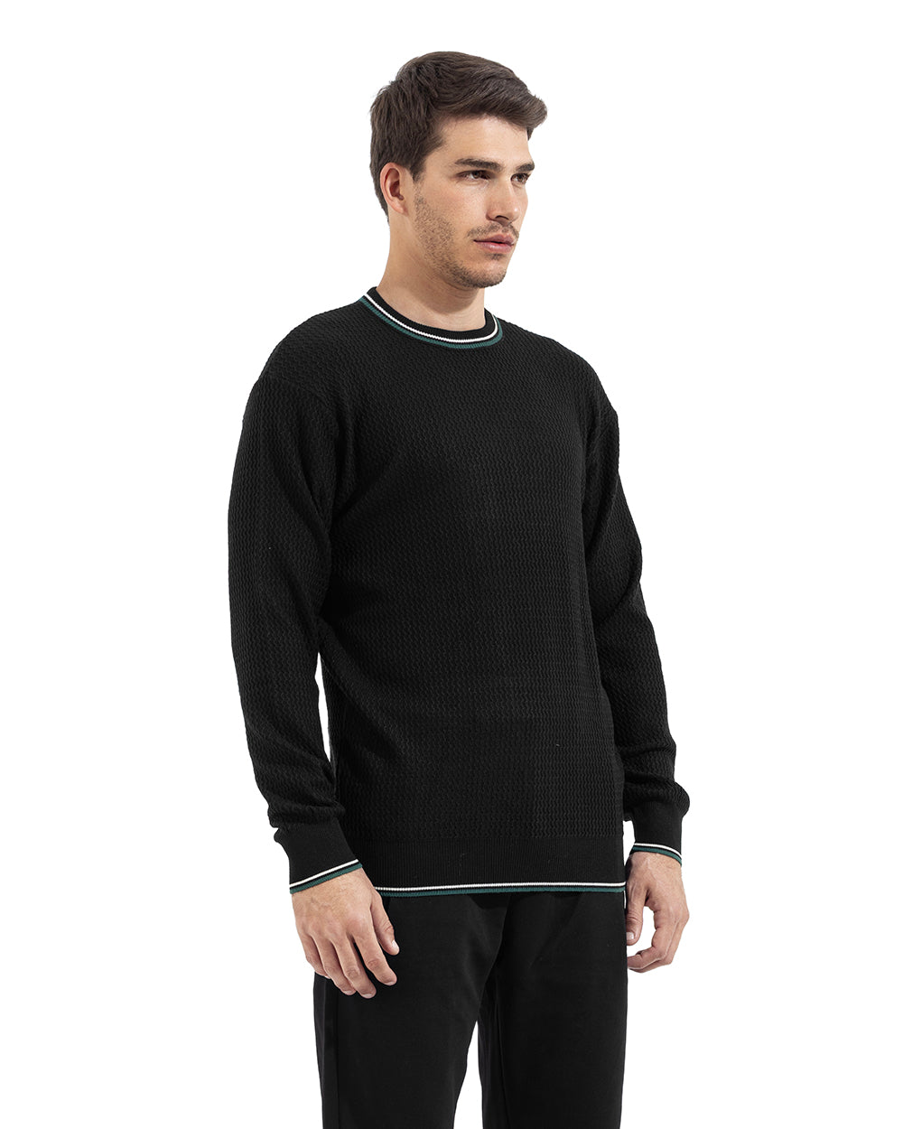 Textured Edge Knit Sweater