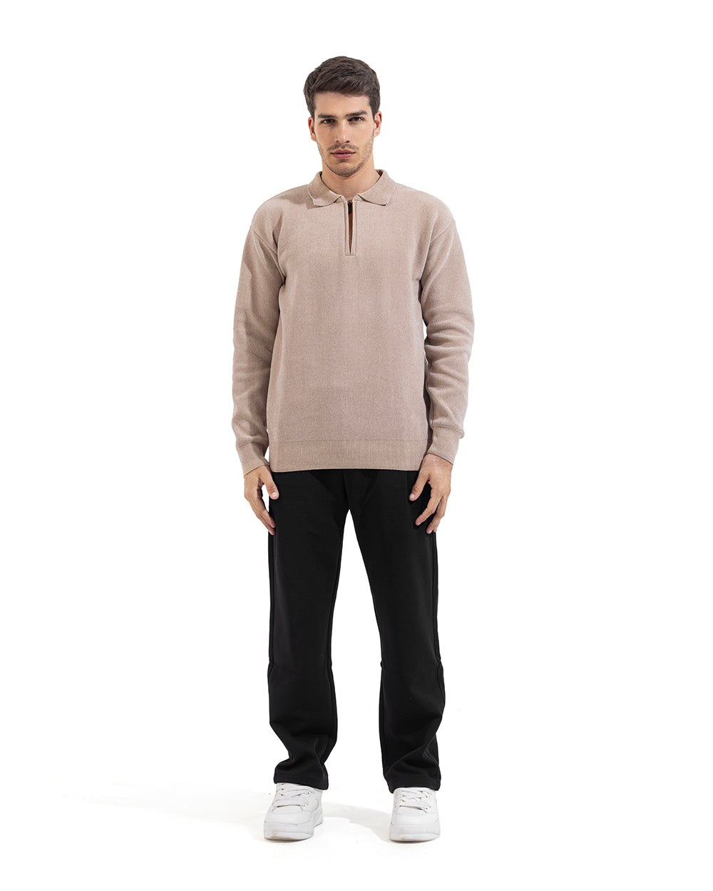 Regular Relaxed Fit Knit Polo Pullover