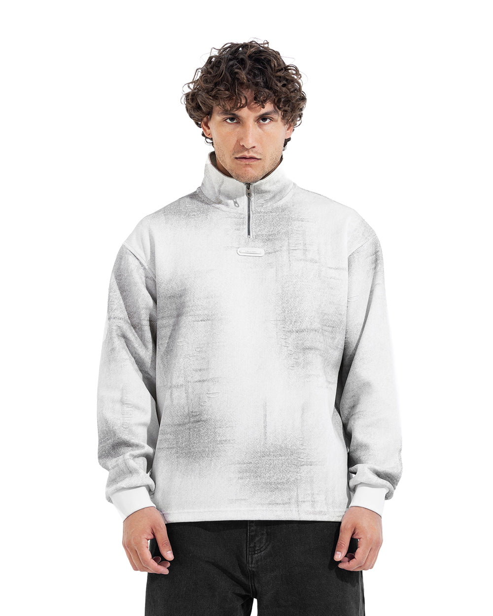 Abstract Wash Half-Zip Sweatshirt