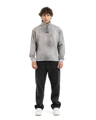 Abstract Wash Half-Zip Sweatshirt