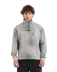 Abstract Wash Half-Zip Sweatshirt