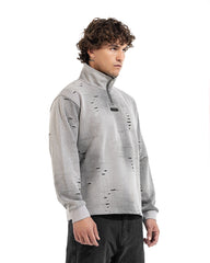 Abstract Wash Half-Zip Sweatshirt