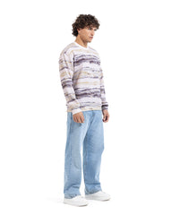 Marble Wave Ribbed Sweatshirt