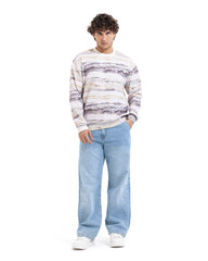 Marble Wave Ribbed Sweatshirt