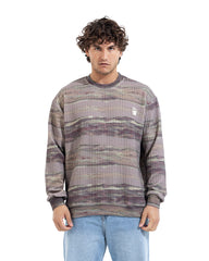 Marble Wave Ribbed Sweatshirt