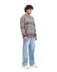 Marble Wave Ribbed Sweatshirt